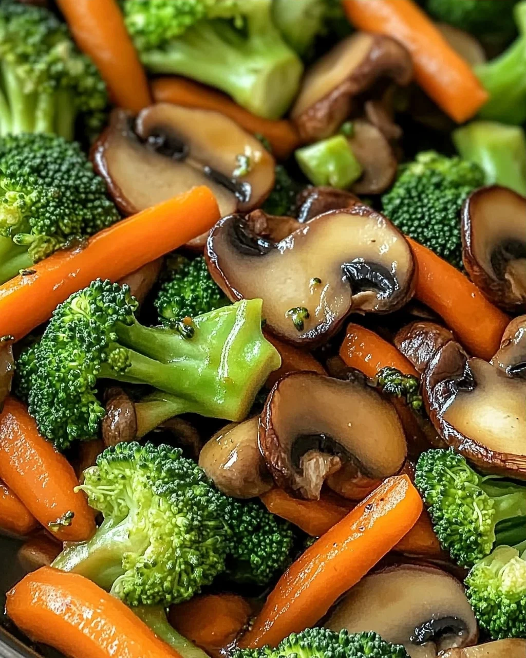 15-Minuten-Pfanne mit Champignons, Brokkoli und Karotten