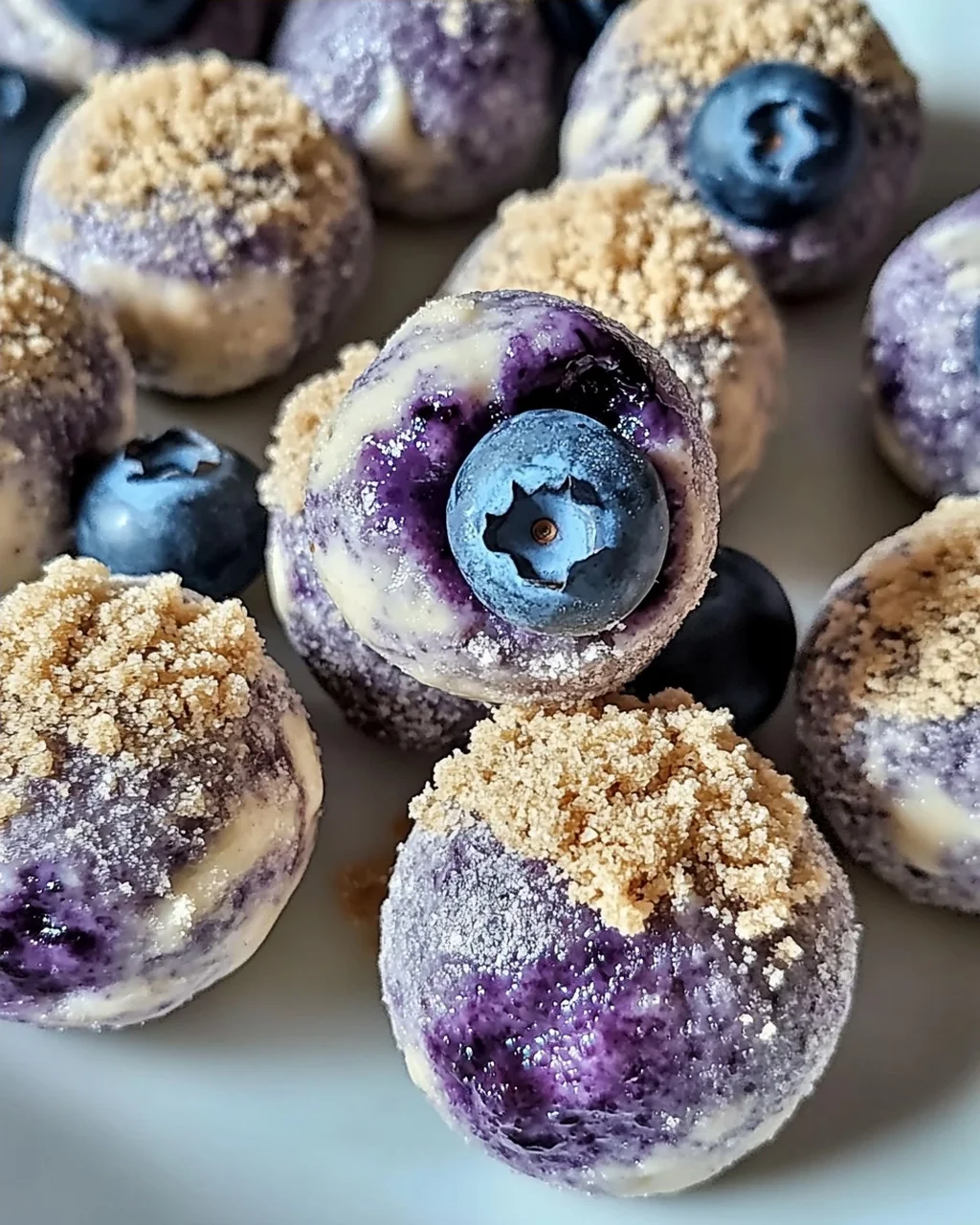 Blaubeer-Käsekuchen-Protein-Bällchen ganz einfach machen
