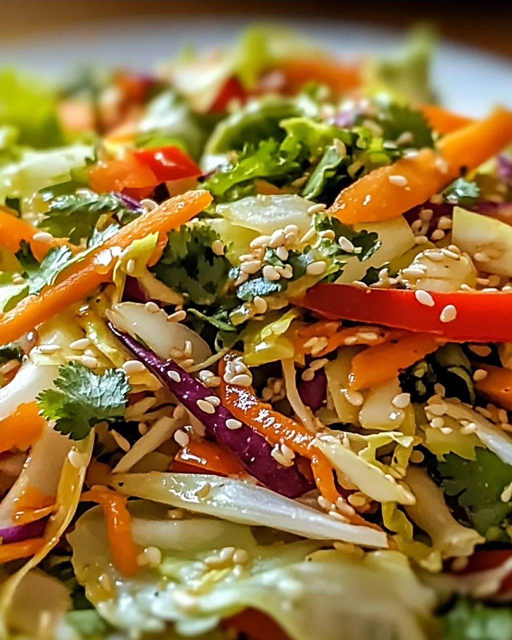 Chinakohl Salat mit köstlichem Sesam-Dressing