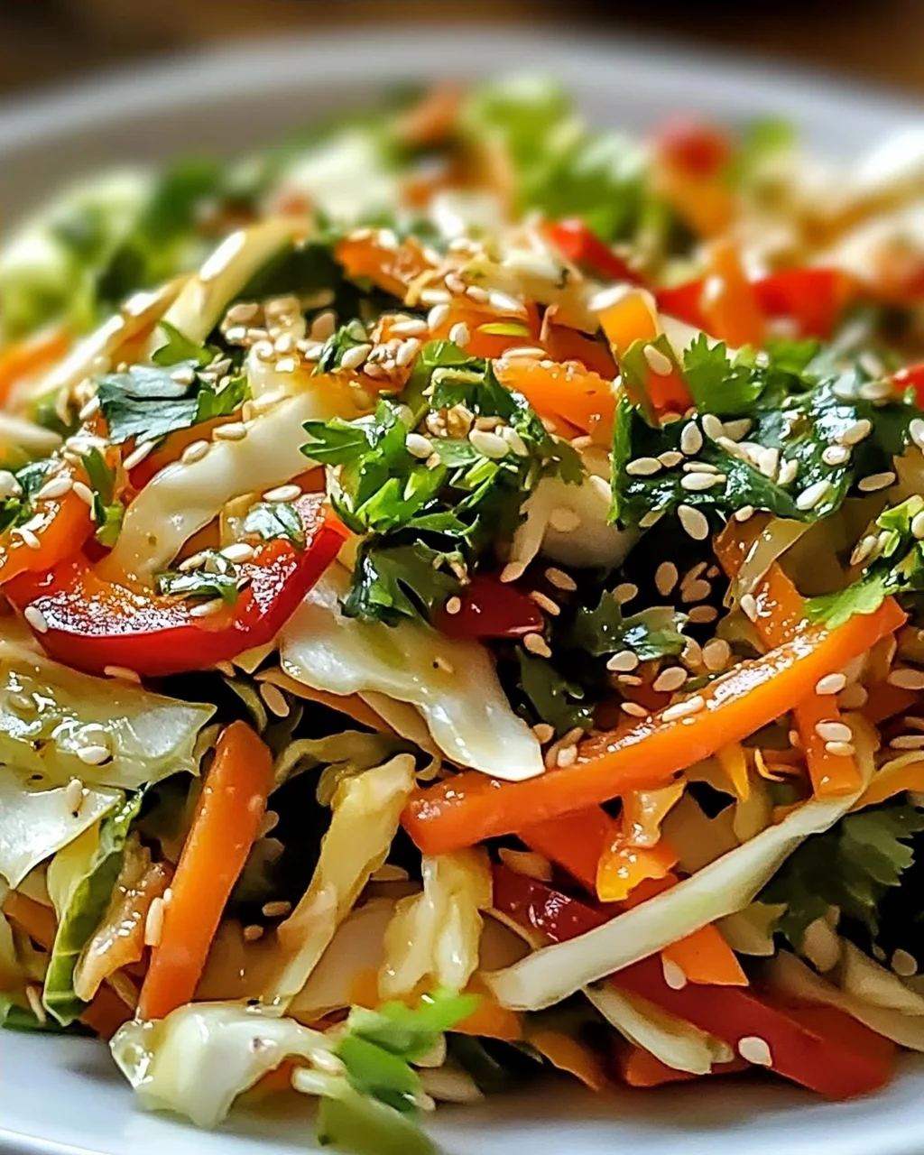 Chinakohl Salat mit köstlichem Sesam-Dressing