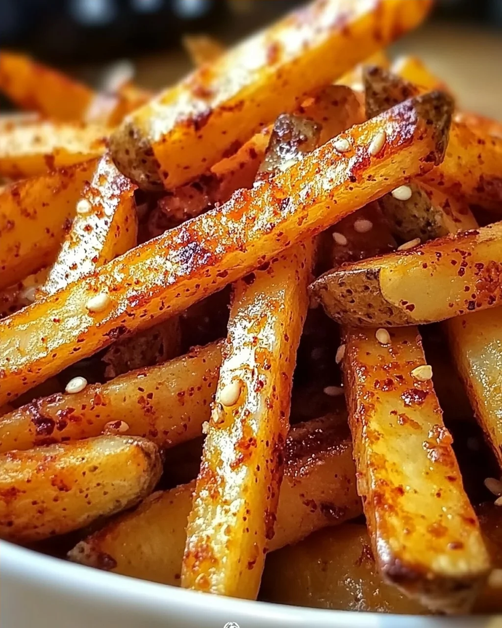 Dunkle koreanische Pommes: Knusprige Geschmacksexplosion