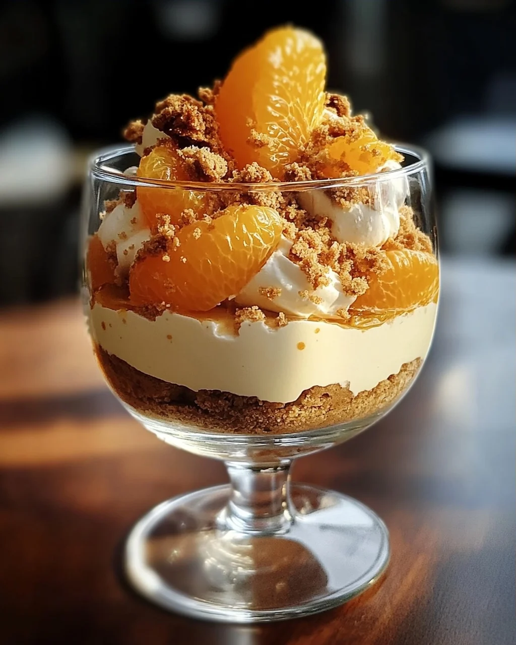 Eierlikör-Mousse mit Spekulatius-Creme und Mandarinen