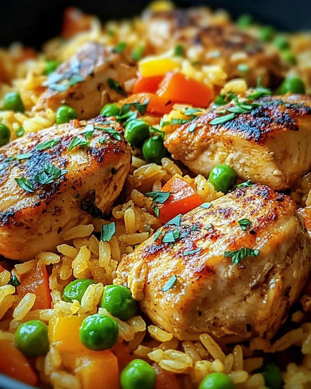 Ein Topf Hähnchen und Reis