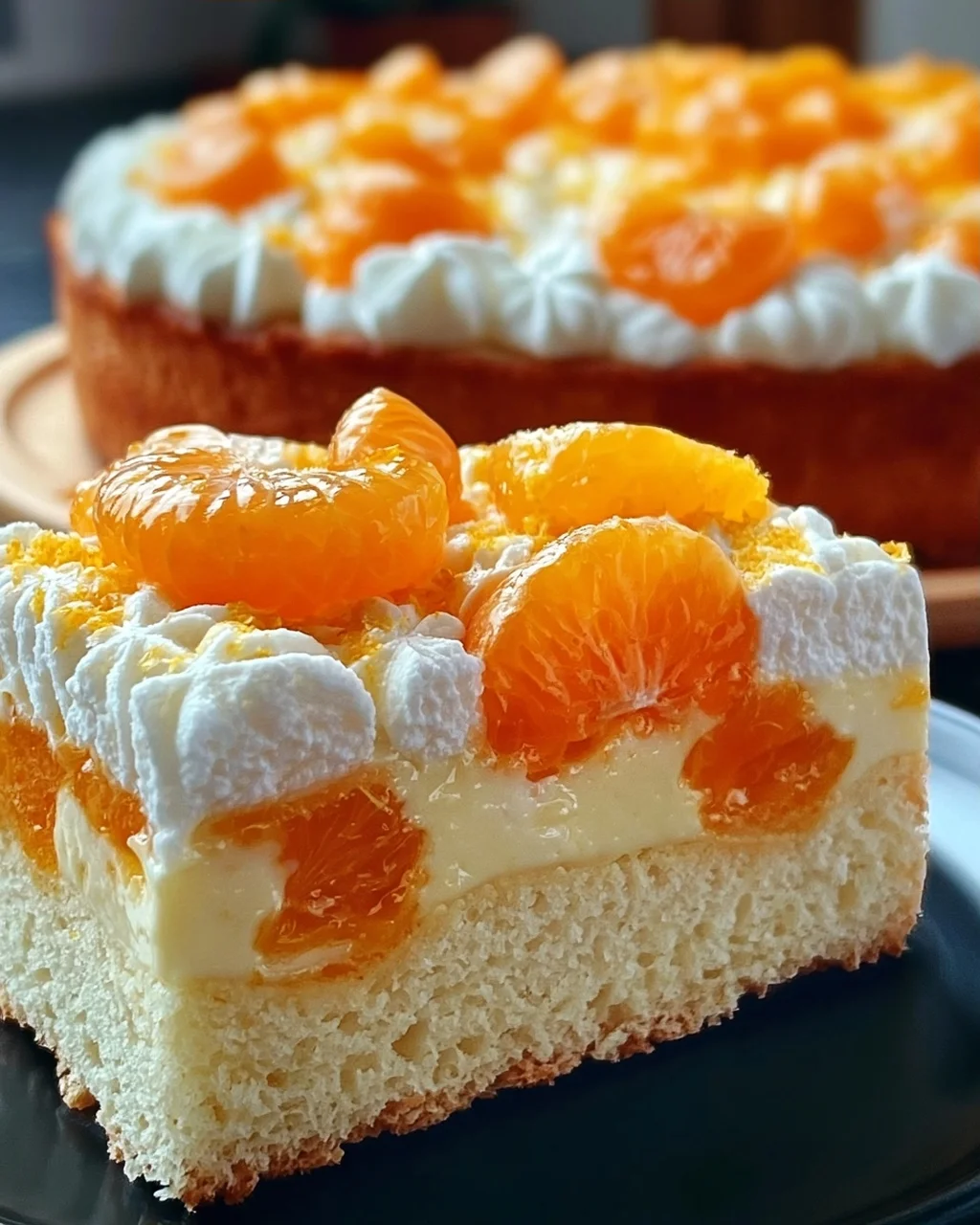 Fantakuchen mit Mandarinen und Paradiescreme