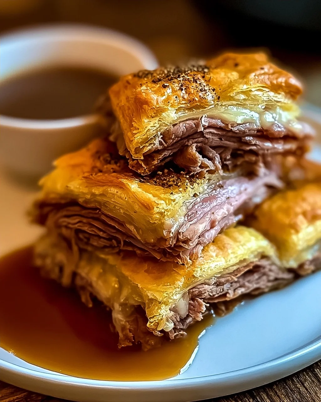 Französische Dip Quadrat für den perfekten Snack