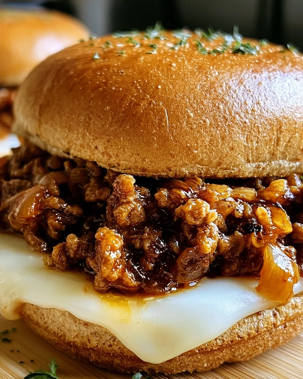 Französische Zwiebel Rindfleisch Sloppy Joes zuhause genießen