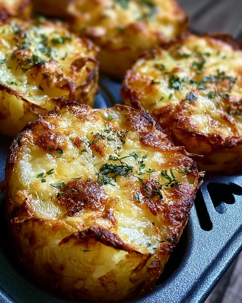 Gebackene Käse-Kartoffeln aus der Heißluftfritteuse genießen