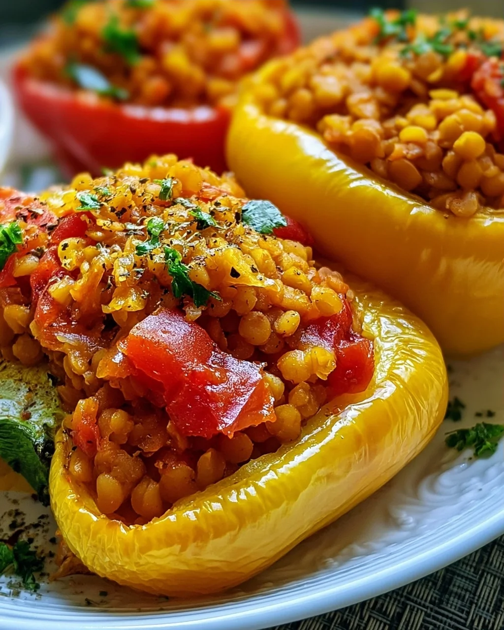 Gefüllte Spitzpaprika mit roten Linsen – Leckeres Rezept!