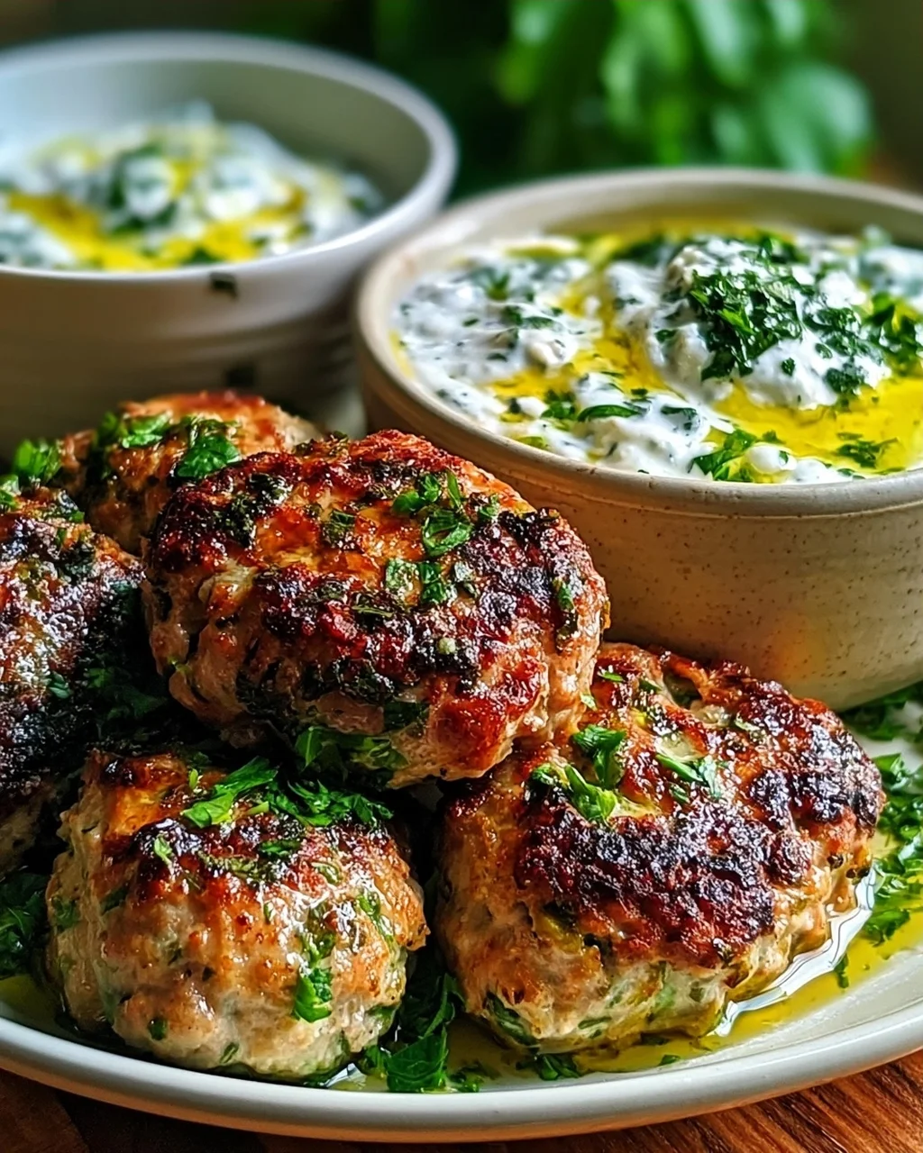 Hähnchen-Kofta mit Knoblauch-Joghurt-Sauce genießen