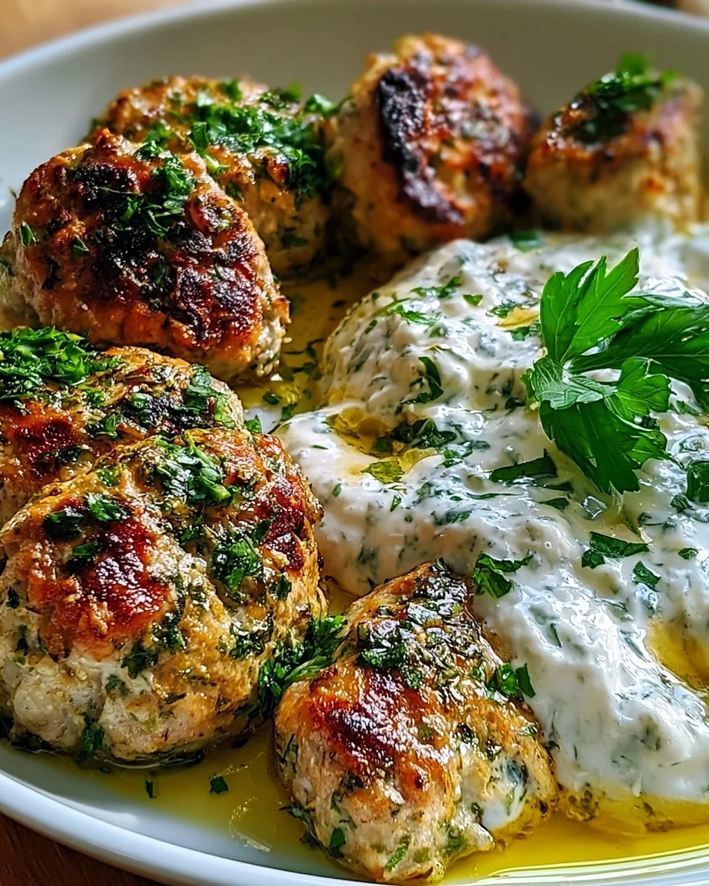 Hähnchen-Kofta mit Knoblauch-Joghurt-Sauce genießen