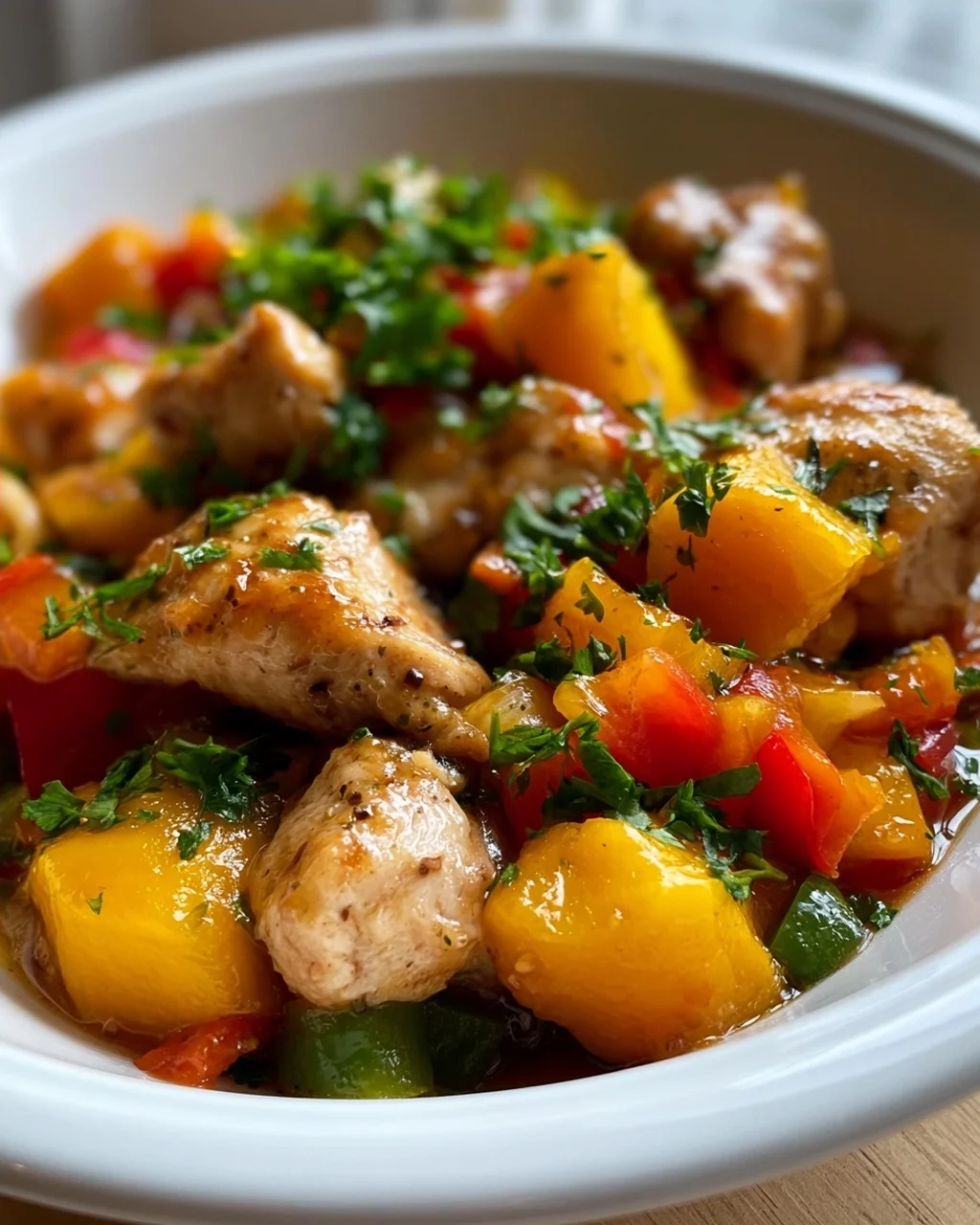 Hähnchen Mit Mango & Paprika Pfanne: Exotisch & Lecker!