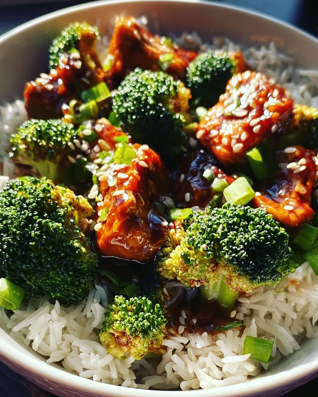 Hähnchen-Teriyaki mit Brokkoli und Reis