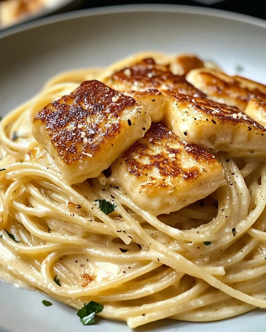 Halloumi Carbonara: Cremig und vegetarisch genießen