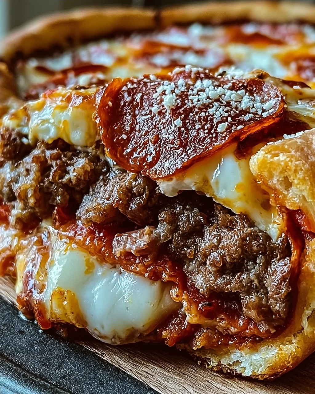 Herzhafter Hamburger Wurst- und Peperoni-Kuchen für jeden Tag