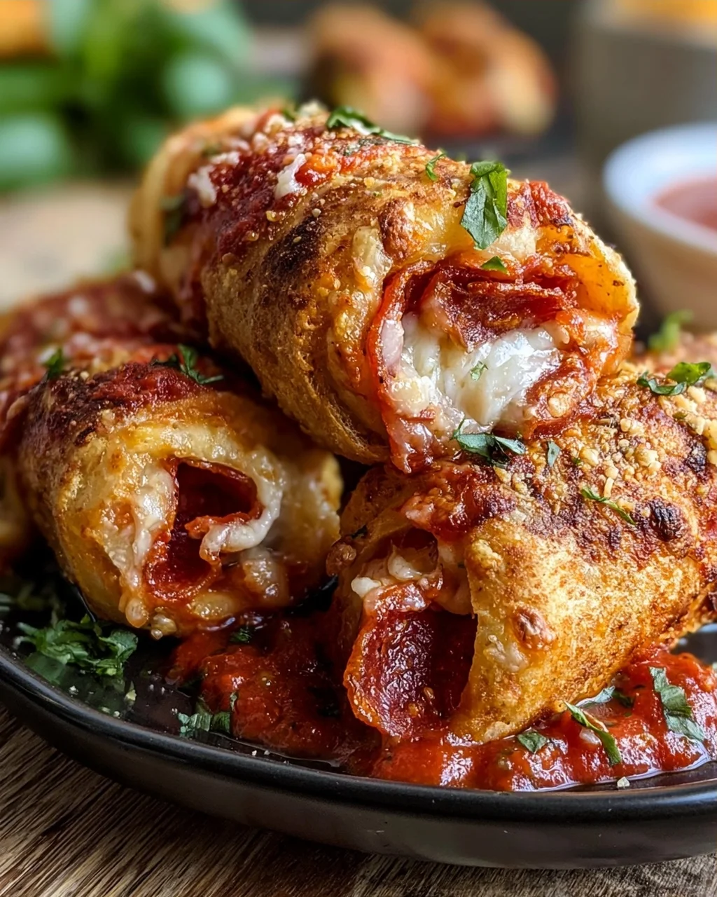 High Protein Rinder-Pepperoni-Pizza-Röllchen: Käsig, Knusprig