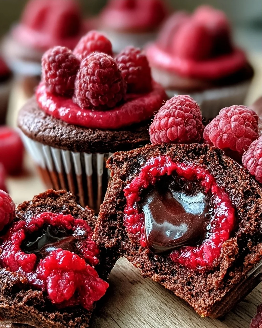 Himbeer-Schokoladen-Lava-Cupcakes für besondere Anlässe