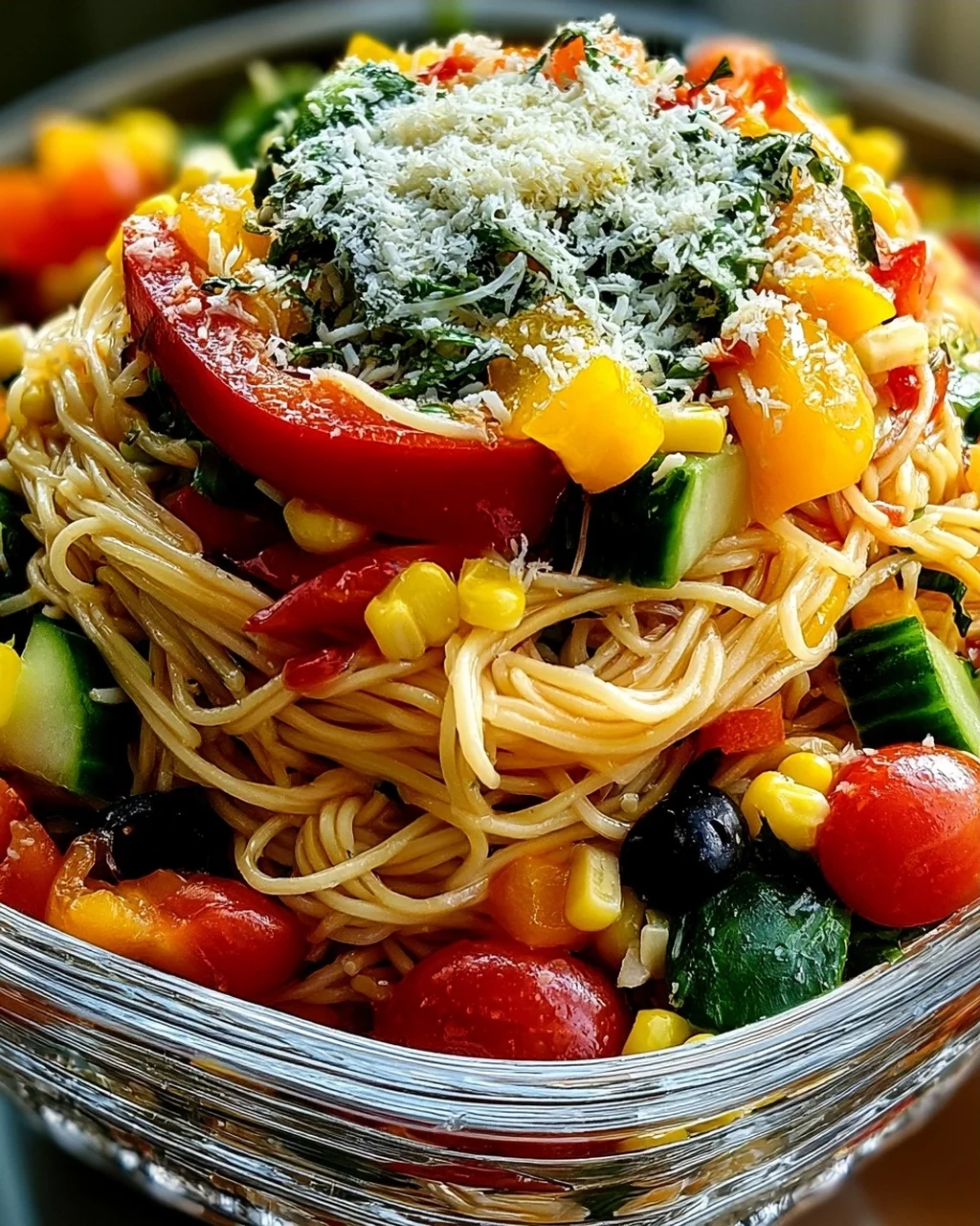 Italienischer Spaghetti-Schichtsalat