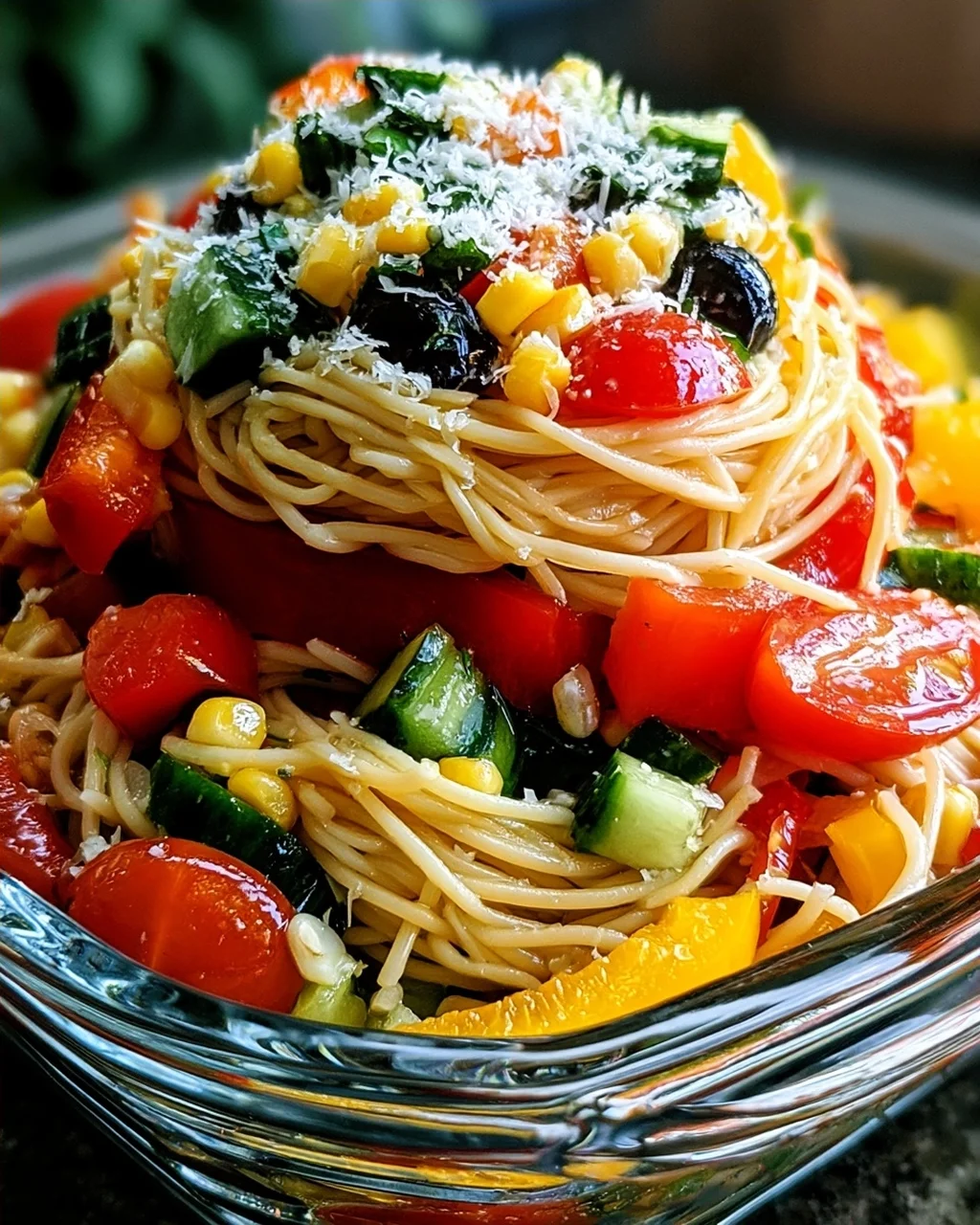 Italienischer Spaghetti-Schichtsalat