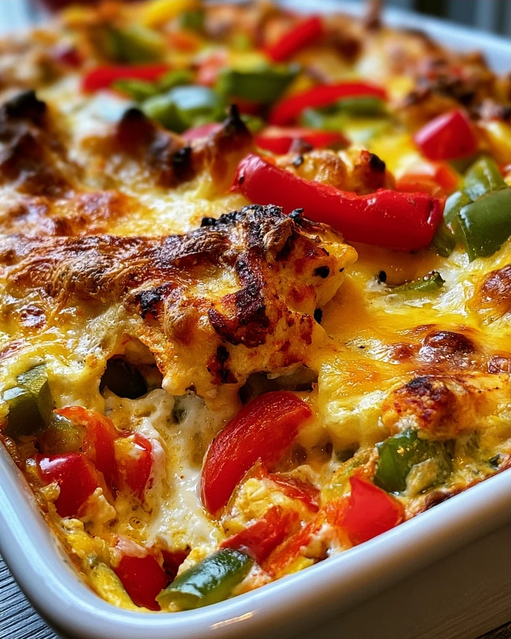 Käsiger Fajita Hähnchen Auflauf