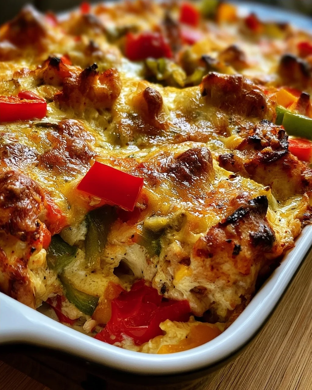 Käsiger Fajita Hähnchen Auflauf