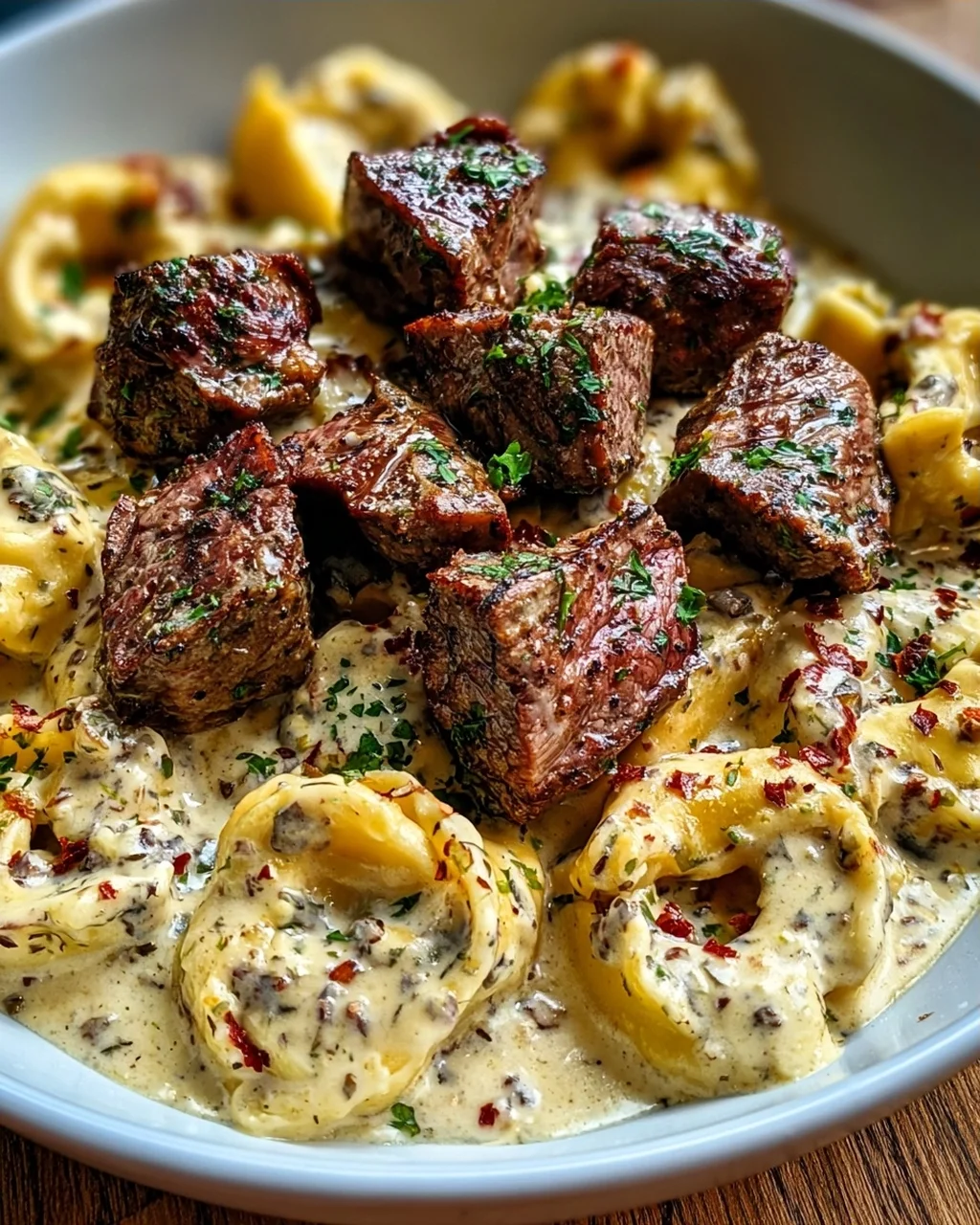 Knoblauch-Steak Tortellini: Cremiges Fest mit Creamhouse Soße