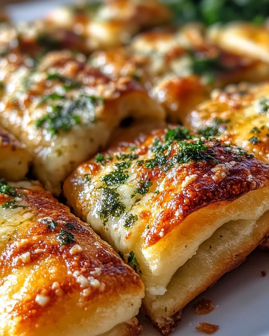 Knusprige Pizza Roll Breadsticks mit Kräuterbutter & Parmesan