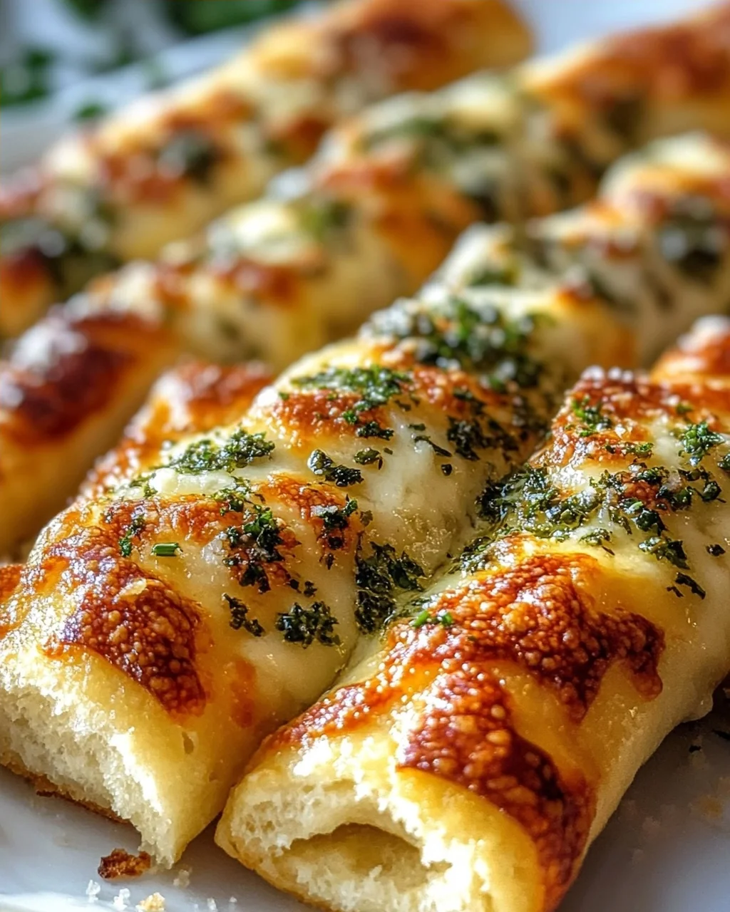 Knusprige Pizza Roll Breadsticks mit Kräuterbutter & Parmesan