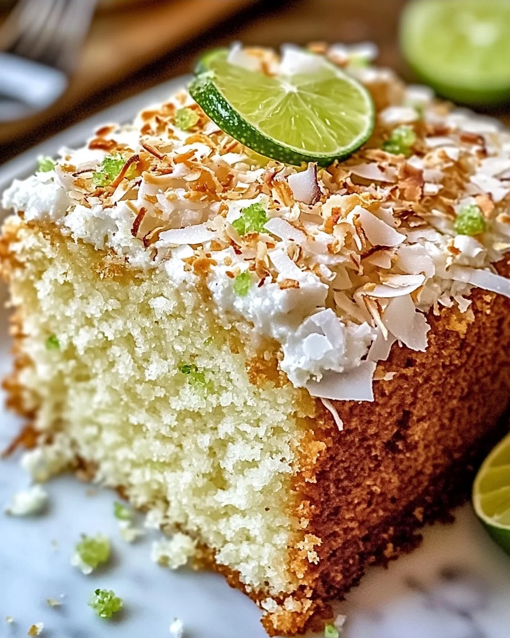 Kokos-Limetten-Butterkuchen für tropischen Genuss