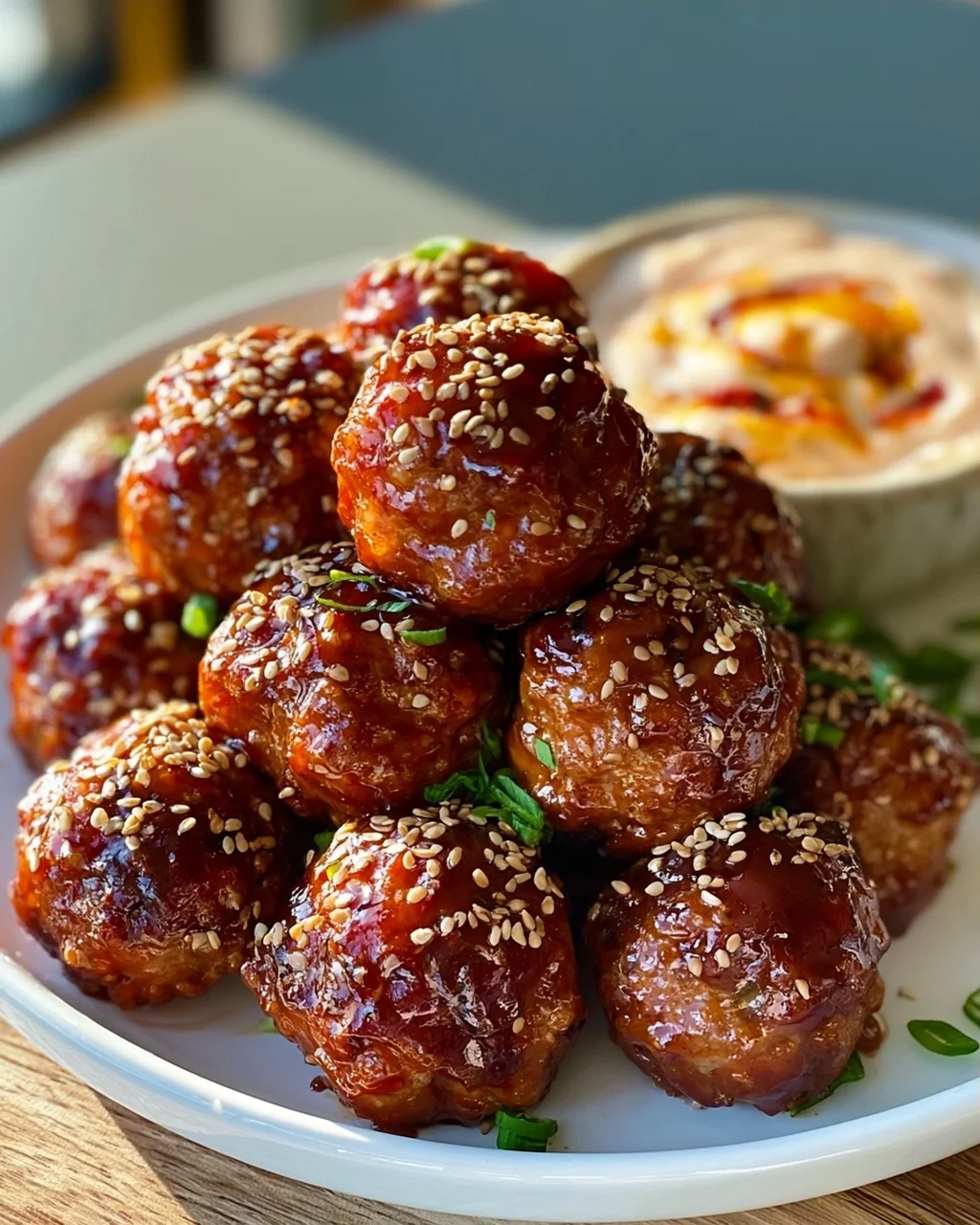 Koreanische BBQ-Frikadellen mit scharfem Mayo-Dip