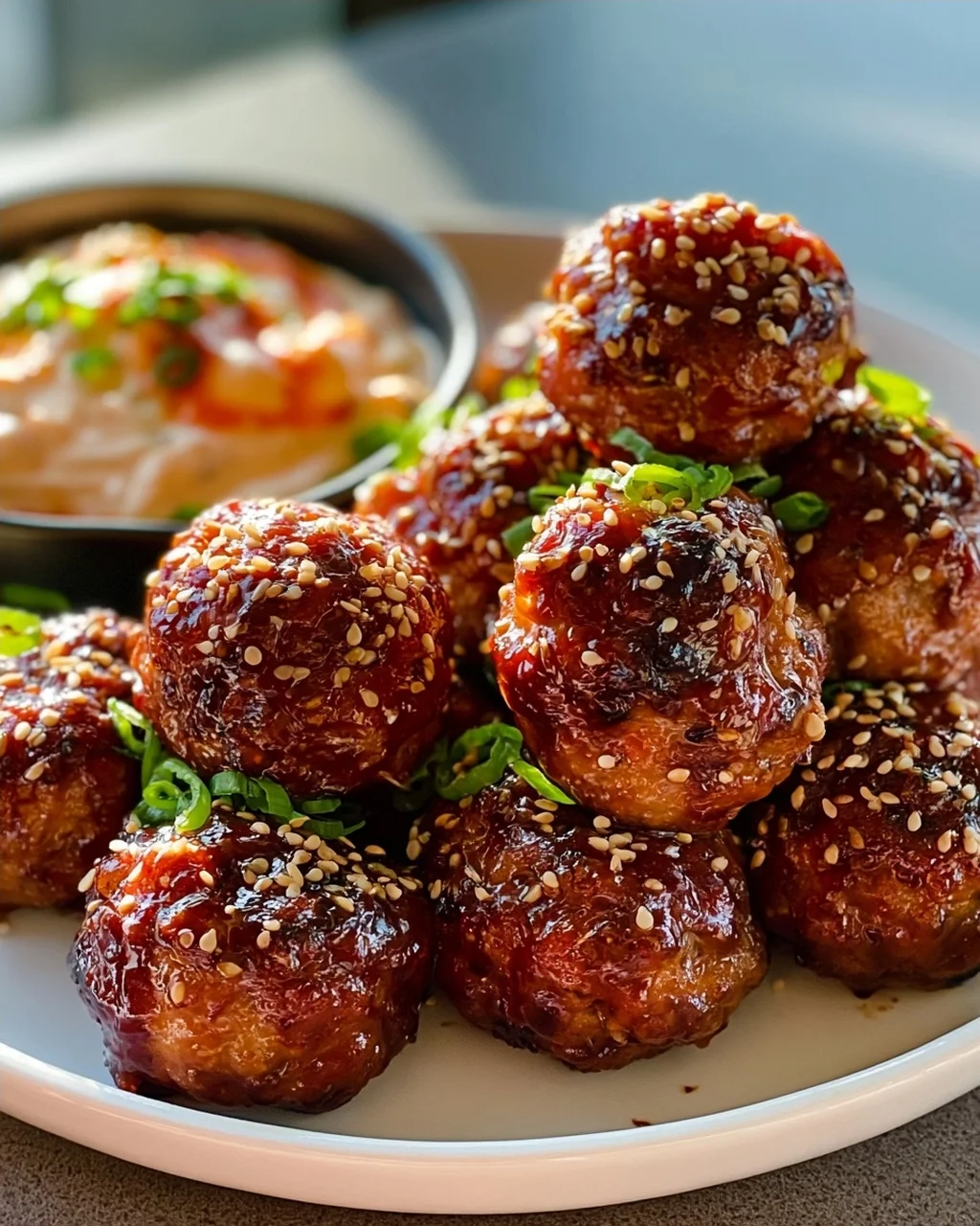 Koreanische BBQ-Frikadellen mit scharfem Mayo-Dip