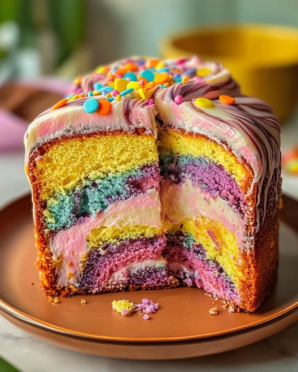 Kunterbunter Marmorkuchen