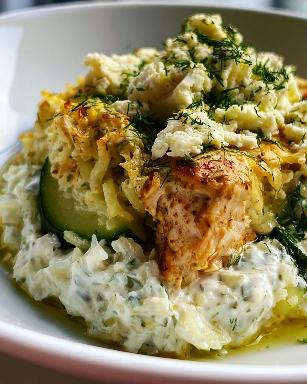 Leckeres Chicken Tzatziki Reis Auflauf Rezept für dich!