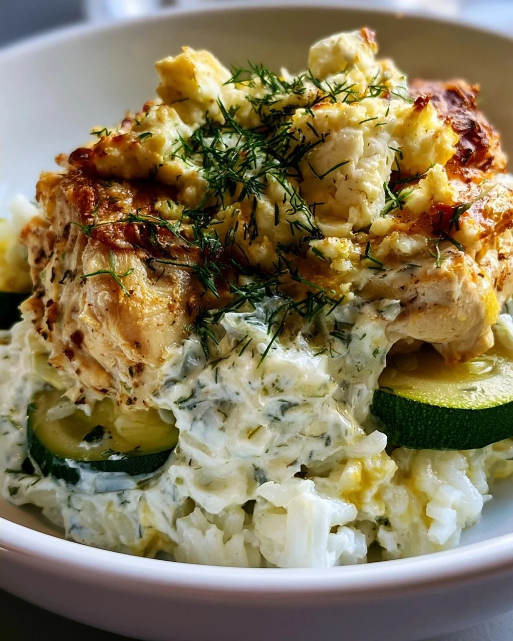 Leckeres Chicken Tzatziki Reis Auflauf Rezept für dich!