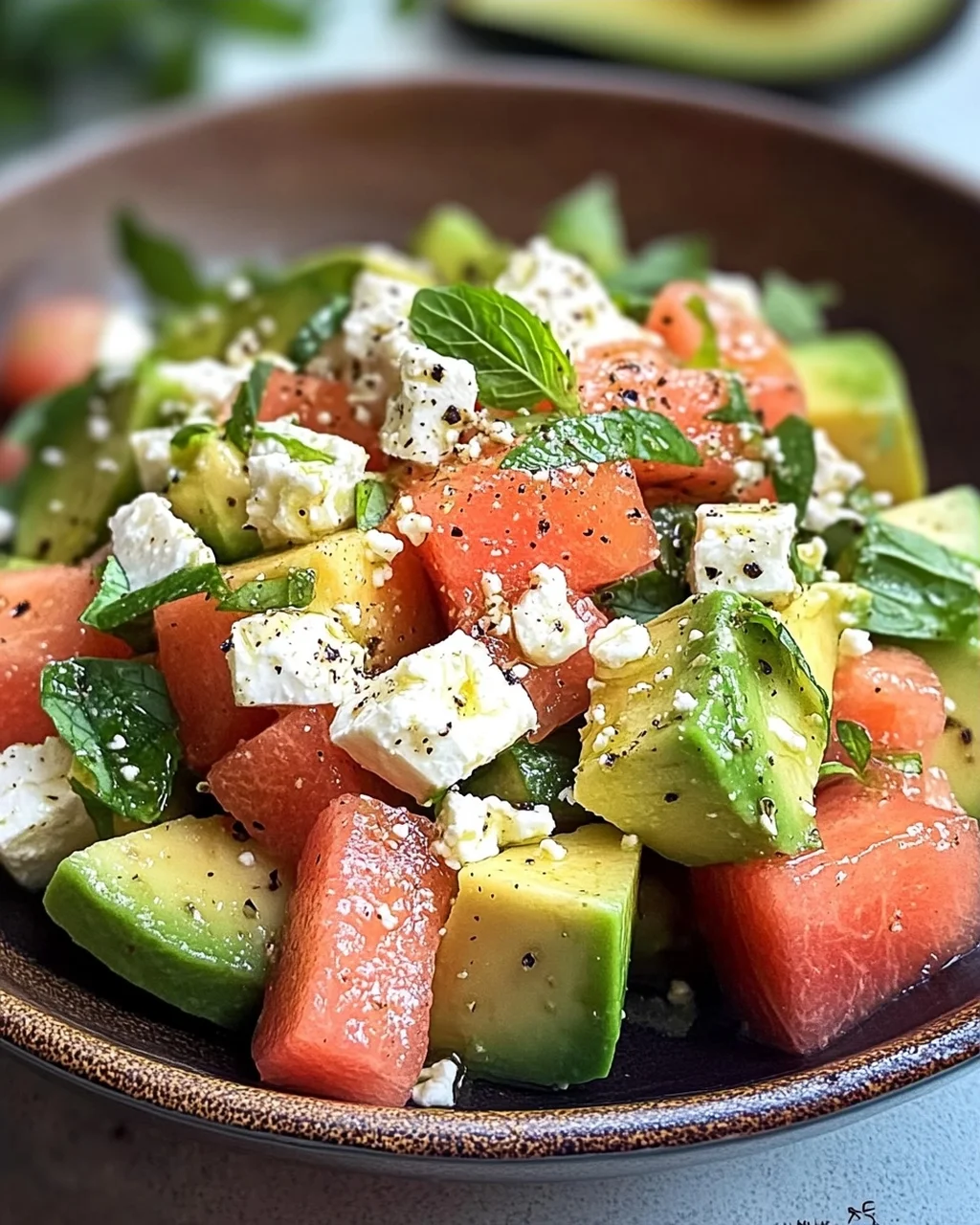 Melonen-Feta-Salat mit Avocado