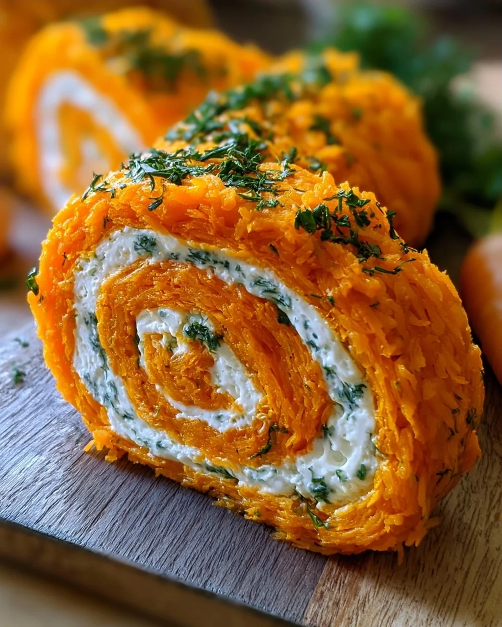 Möhrenrolle mit Frischkäse