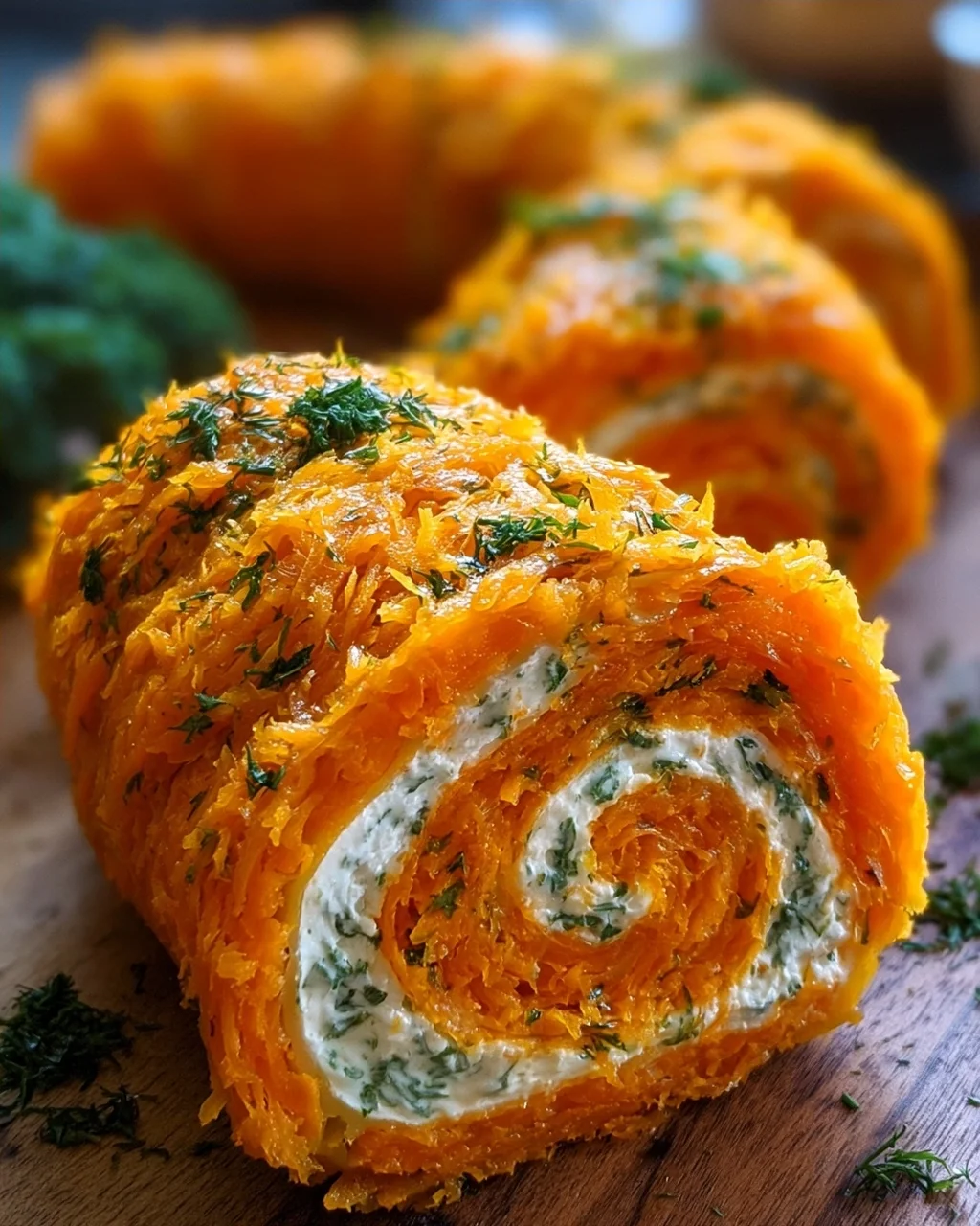 Möhrenrolle mit Frischkäse