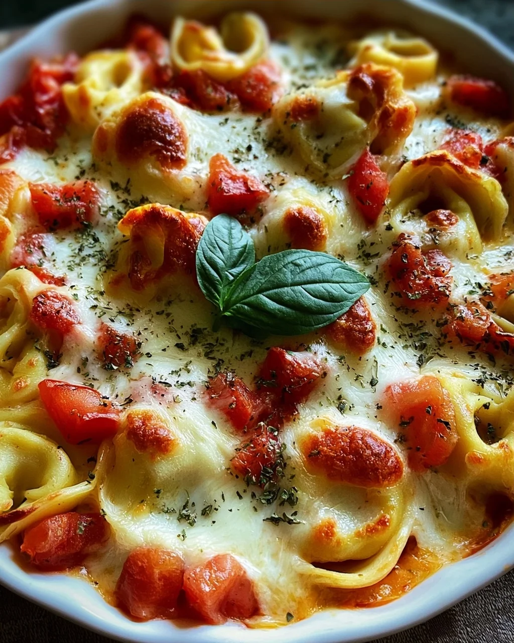 Tortelliniauflauf mit Tomate und Mozzarella