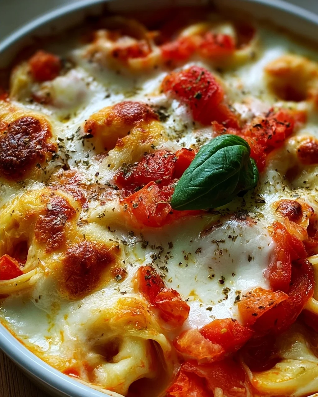 Tortelliniauflauf mit Tomate und Mozzarella