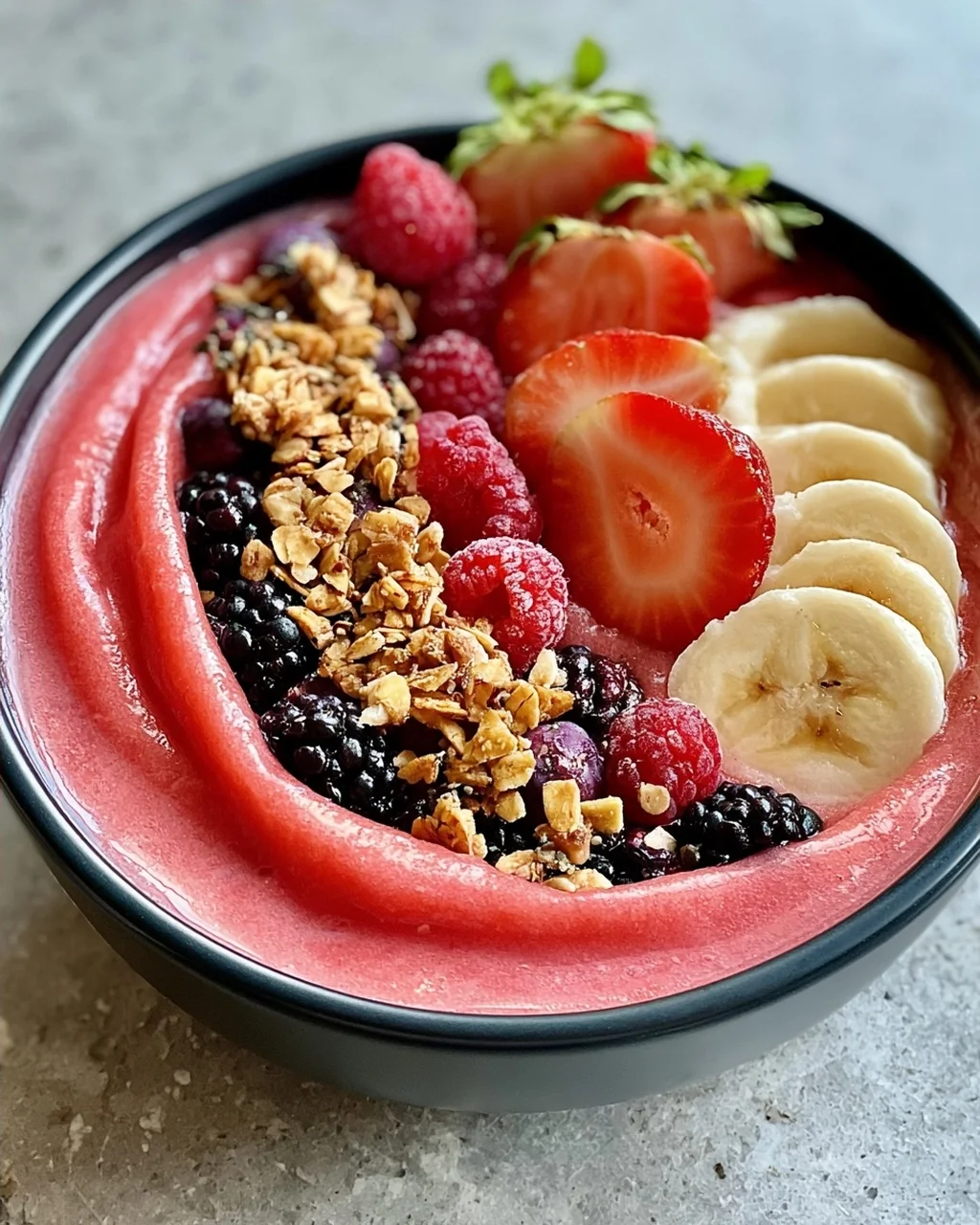Wassermelonen-Smoothie-Schüssel für heiße Tage