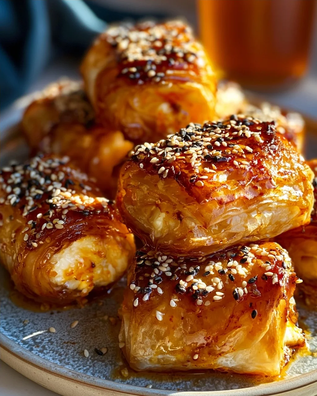 Würzige Feta Rollen aus dem Ofen: Chili-Honig Genuss!
